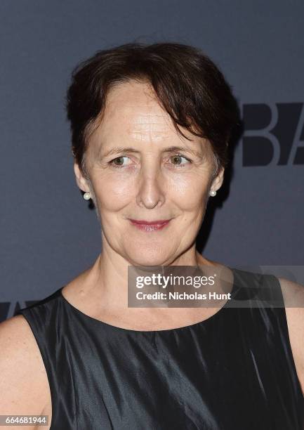 Actress Fiona Shaw attends the BAM Presents: The Alan Gala at on April 4, 2017 in the Brooklyn borough of New York City.