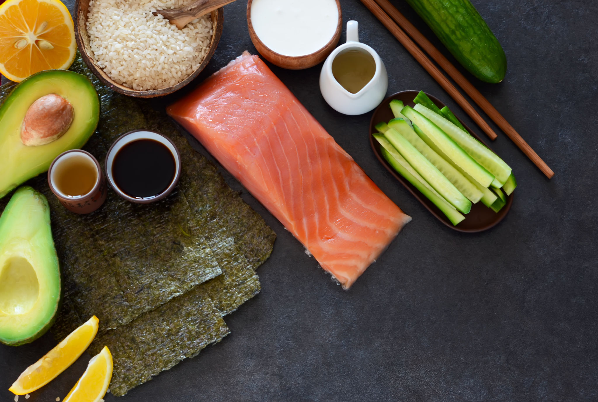 fresh sushi ingredients