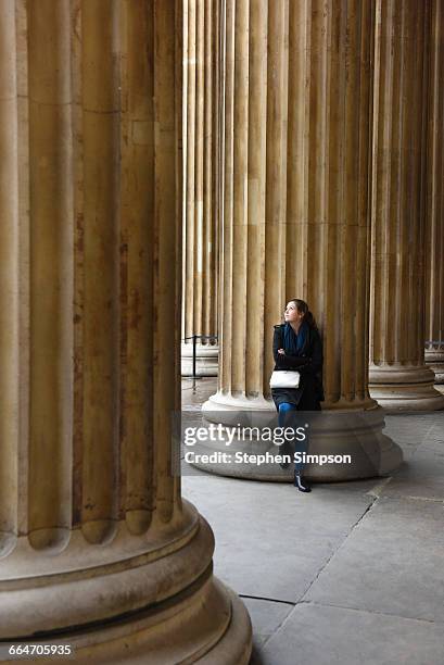 young woman at the british national museum - museum of london stock pictures, royalty-free photos & images