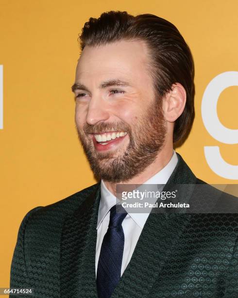 Actor Chris Evans attends the premiere of "Gifted" at Pacific Theaters at the Grove on April 4, 2017 in Los Angeles, California.