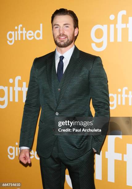 Actor Chris Evans attends the premiere of "Gifted" at Pacific Theaters at the Grove on April 4, 2017 in Los Angeles, California.