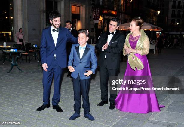 Adrian Martin and his family attend the Global Gift Gala 2017 at Royal Theatre on April 4, 2017 in Madrid, Spain.