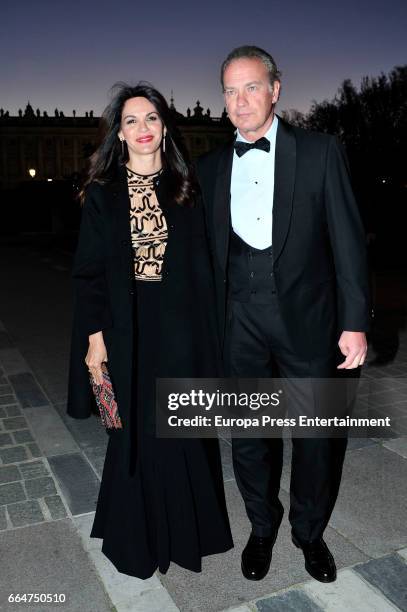 Fabiola Martinez and Bertin Osborne attend the Global Gift Gala 2017 at Royal Theatre on April 4, 2017 in Madrid, Spain.