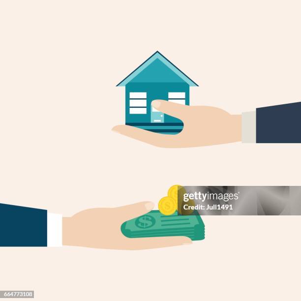 buying/ renting a house. business deal. - perks stock illustrations