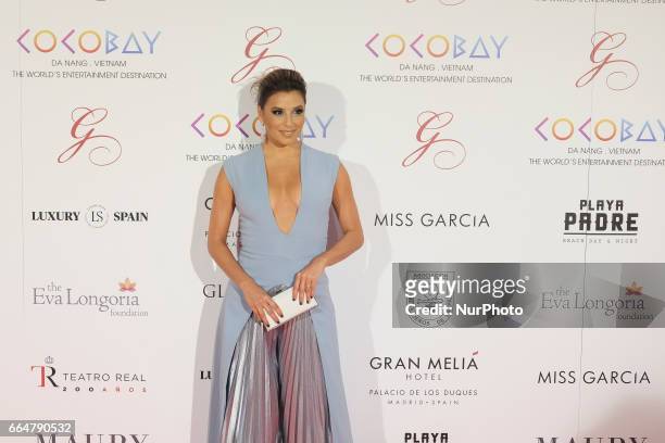 Actress Eva Longoria attends the Global Gift Gala 2017 at the Royal Teather on April 4, 2017 in Madrid, Spain.