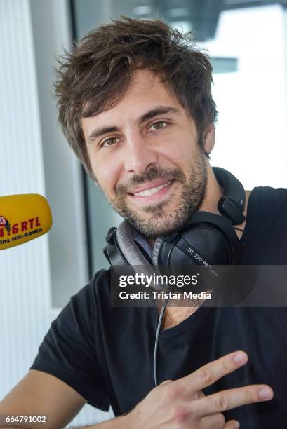 German singer Max Giesinger attends the Thomas Koschwitz show at RTL Radio Berlin on April 5, 2017 in Berlin, Germany.