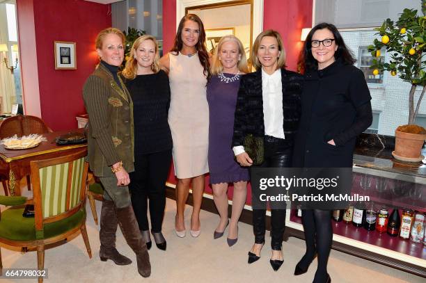 Muffie Potter Aston, Patricia Hearst Shaw, Brooke Shields, Anne Hearst McInerney, Judy Gordon Cox and Leslie Stevens attend Verdura Celebrates the...