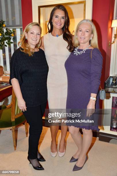 Patricia Hearst Shaw, Brooke Shields and Anne Hearst McInerney attend Verdura Celebrates the Hearst Castle Preservation Foundation at Verdura...