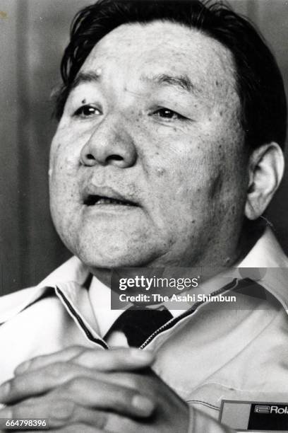 Roland founder Ikutaro Kakehashi speaks during the Asahi Shimbun interview circa 1985 in Japan.