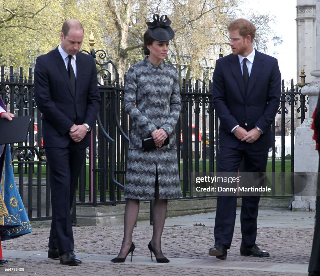 The Duke And Duchess Of Cambridge & Prince Harry Attend Service Of Hope