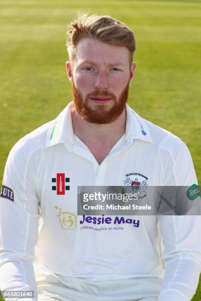 Liam Norwell of Gloucestershire in the Specsavers County Championship kit during the Gloucestershire County Cricket photocall at The Brightside...