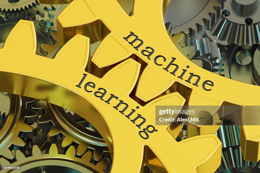 Machine Learning Concept On The Gearwheels 3d Rendering High-Res Vector ...