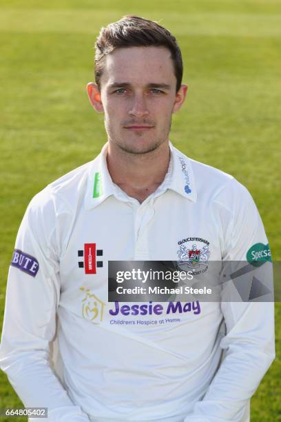 Gareth Roderick of Gloucestershire in the Specsavers County Championship kit during the Gloucestershire County Cricket photocall at The Brightside...