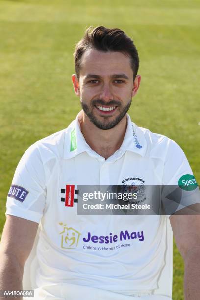 Jack Taylor of Gloucestershire in the Specsavers County Championship kit during the Gloucestershire County Cricket photocall at The Brightside Ground...