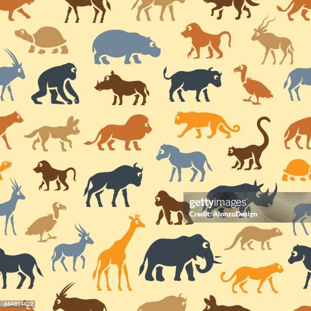 african animals pattern - kudu stock illustrations