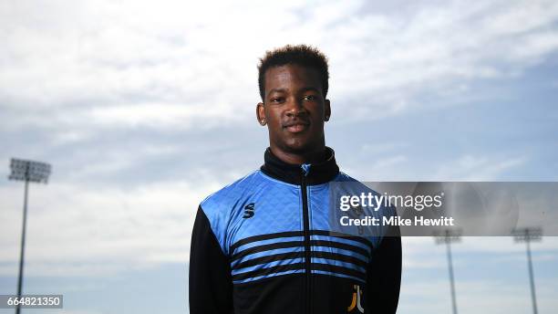 Delray Rawlins of Sussex poses for portrait during a Sussex CCC Photocall at The 1st Central County Ground on April 5, 2017 in Hove, England.