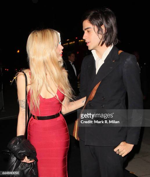 Peaches Geldof and Thomas Cohen attend the Moet and Chandon Etoile Award Gala Ceremony held at the Park Lane Hotel on September 19, 2011 in London,...
