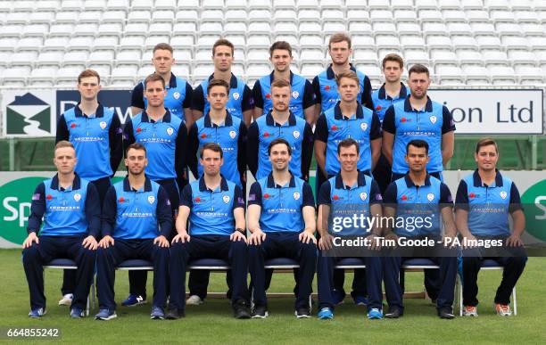 Derbyshire's Tom Wood, Will Davis, Greg Cork, Rob Hemmings, Charlie Macdonell Tom Taylor, Luis Reece, Harvey Hosein, Tom Milnes, Matt Critchley, Ben...