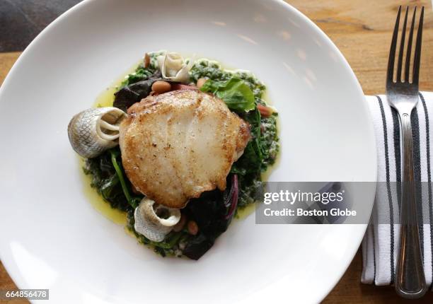 Roasted Hake is pictured at Mida, a restaurant in Boston's South End, on Mar. 29, 2017.