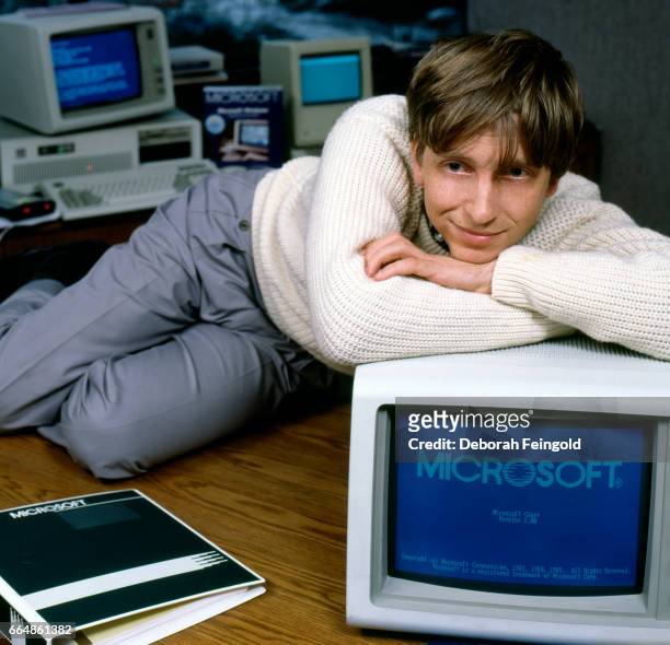 Deborah Feingold/Corbis via Getty Images) WASHINGTON Business magnate and Microsoft co-founder Bill Gates poses in November 1985 in Bellevue,...