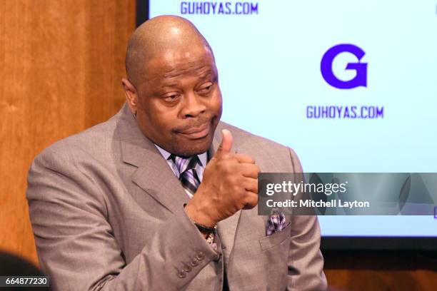 Hall of Famer and former Georgetown Hoyas player Patrick Ewing is introduced as the Georgetown Hoyas' new head basketball coach at John Thompson Jr....