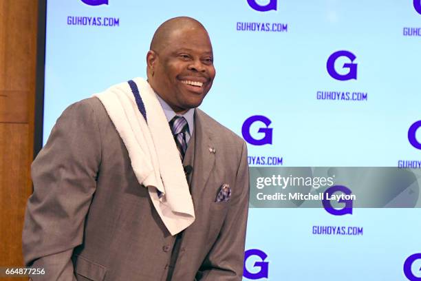 Hall of Famer and former Georgetown Hoyas player Patrick Ewing is introduced as the Georgetown Hoyas' new head basketball coach at John Thompson Jr....