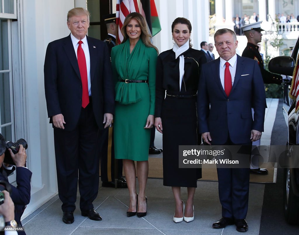 President Trump And First Lady Welcome Jordan's King Abdullah And Queen Rania To White House