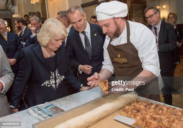 Prince Charles, Prince of Wales and Camilla, Duchess of Cornwall visit Cafe Demel on April 5, 2017 in Vienna, Austria. Their Royal Highnesses...