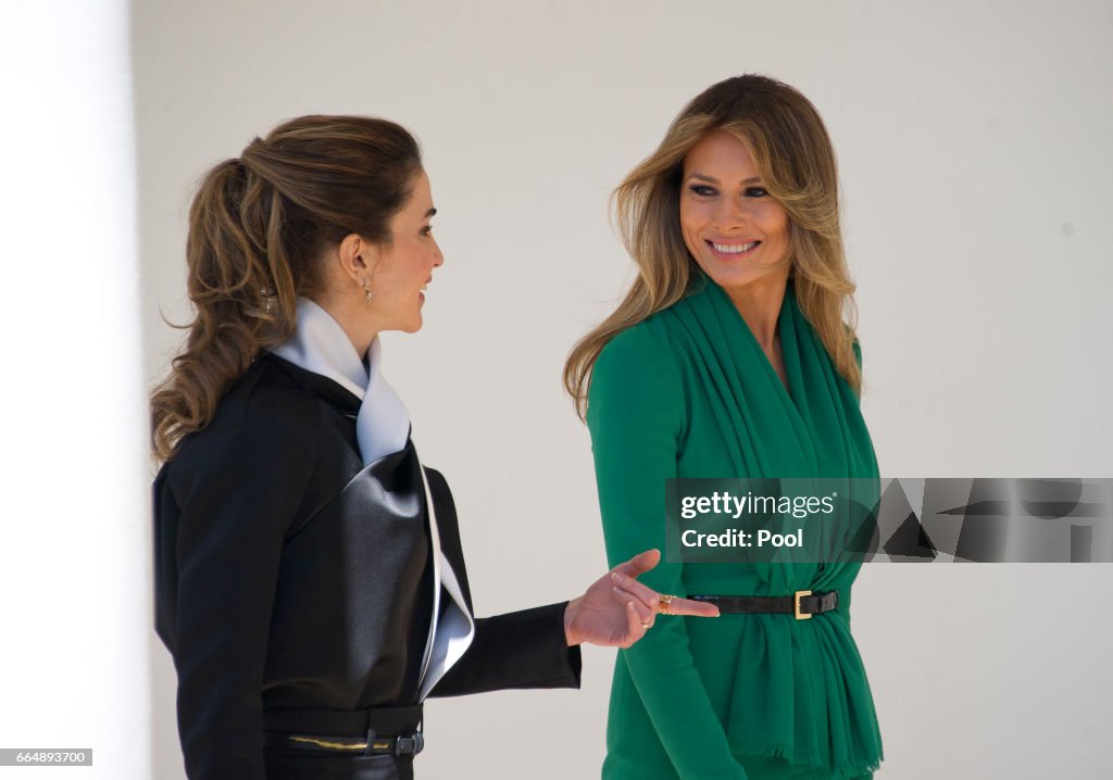 President Trump And First Lady Welcome Jordan's King Abdullah And Queen Rania To White House