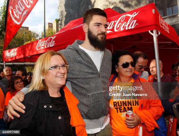 Bojan Dubljevic, #14 of Valencia Basket arrives ahead of the 2016-2017 7Days Eurocup Finals Leg 3 between Valencia Basket and Unicaja Malaga at...