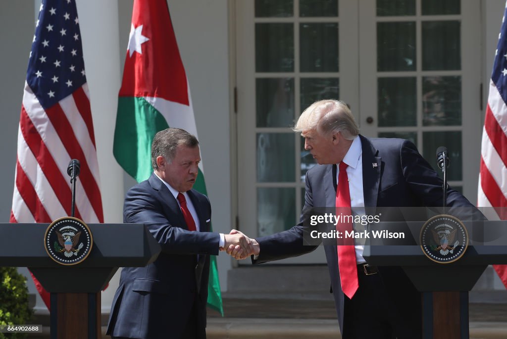 Trump Holds Joint Press Conf. With King Abdullah II Of Jordan At White House