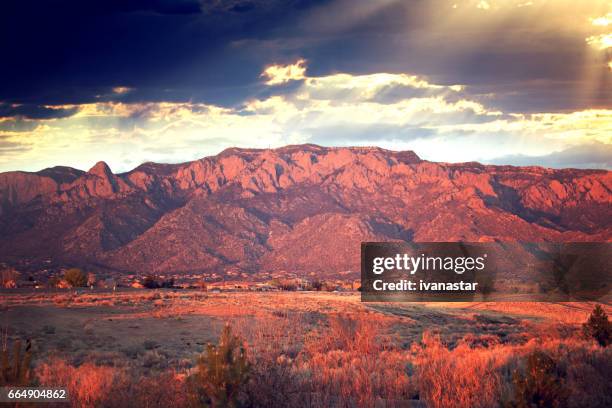 sandia mountains - new mexico mountains stock pictures, royalty-free photos & images