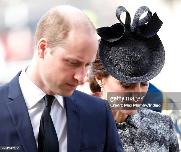 Prince William, Duke of Cambridge and Catherine, Duchess of Cambridge attend a Service of Hope at Westminster Abbey on April 5, 2017 in London,...