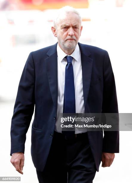 Leader of the Labour Party Jeremy Corbyn attends a Service of Hope at Westminster Abbey on April 5, 2017 in London, England. The multi-faith Service...