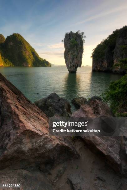 first light at james bond island. - james bond island stock pictures, royalty-free photos & images