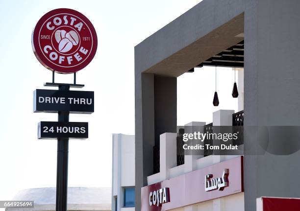 General view of Costa Coffee drive thru 24 hours store on April 5, 2017 in Dubai, United Arab Emirates.