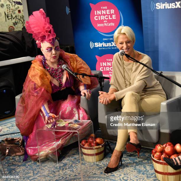 Angel Eyedealism and Dorinda Medley of The Real Housewives of New York speak during Jenny McCarthy's series, 'Inner Circle,' on her SiriusXM show...