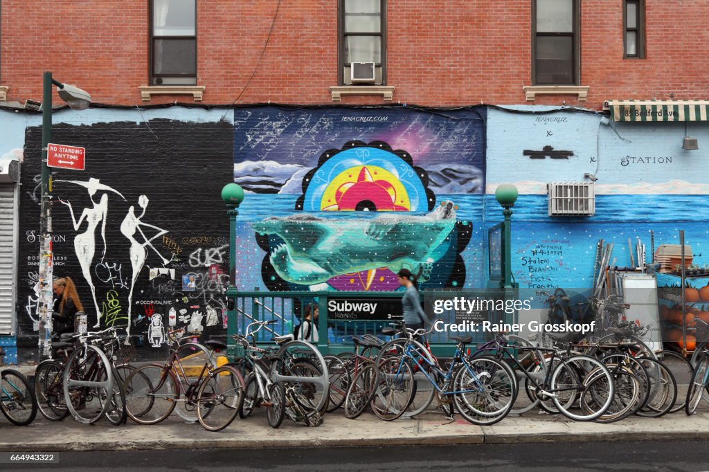 Graffiti at Bedford Avenue Subway Station in Williamsburg