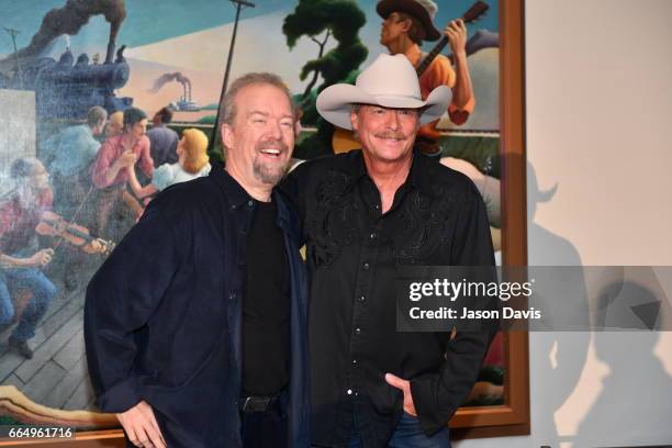 Songwriter Don Schlitz and Recording Artist Alan Jackson during the 2017 Hall of Fame Inductees Announcement where Alan Jackson, Jerry Reed and Don...