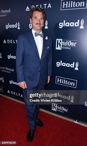 Actor Pete Gardner attends the 28th Annual GLAAD Media Awards in LA at The Beverly Hilton Hotel on April 1, 2017 in Beverly Hills, California.