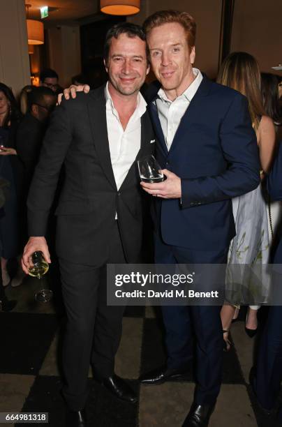 James Purefoy and cast member Damian Lewis attend the press night after party for Edward Albee's "The Goat, Or Who Is Sylvia?" at Villandry on April...