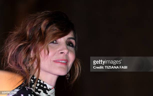 French actress Clotilde Courau arrives at the Palazzo Farnese, French Embassy, for the opening of the French Film Festival "Rendez-vous al Nuovo...