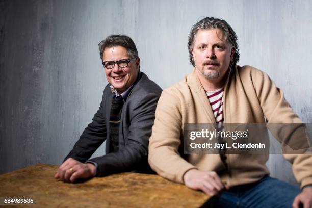 Directors Andrew Smith and Alex Smith, from the film "Walking Out," are photographed at the 2017 Sundance Film Festival for Los Angeles Times on...