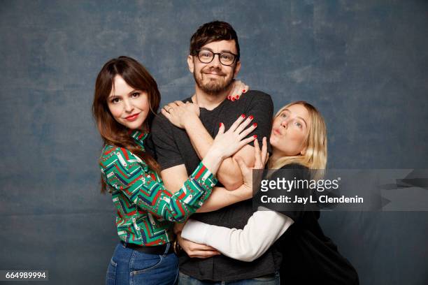 Actress/director Michelle Morgan, actor Jorma Taccone, and actress Dree Hemingway, from the film, "L.A. Times," are photographed at the 2017 Sundance...