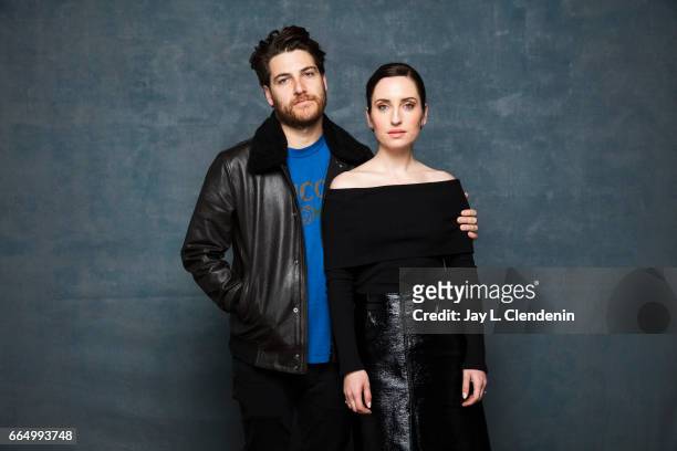 Actor Adam Pally and director/actor Zoe Lister-Jones, from the film, Band Aid, are photographed at the 2017 Sundance Film Festival for Los Angeles...