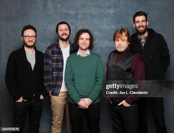 Producer Akiva Schaffer, writer Kevin Costello, actor Kyle Mooney, actor Mark Hamill director Dave McCary, from the film Brigsby Bear, are...