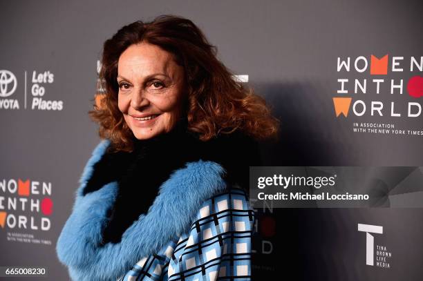 Diane Von Furstenberg attends the Eighth Annual Women In The World Summit at Lincoln Center for the Performing Arts on April 5, 2017 in New York City.