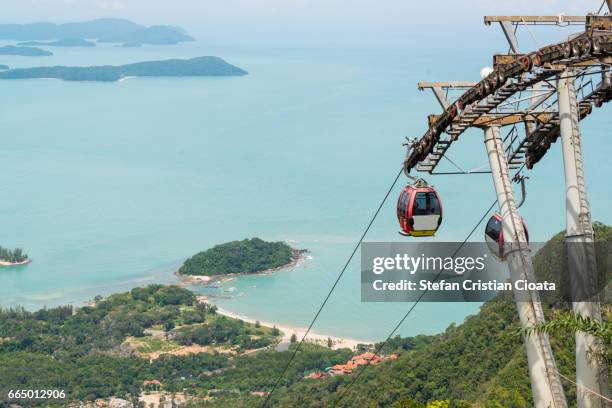 sky cab to langkawi sky bridge - pulau langkawi stock pictures, royalty-free photos & images