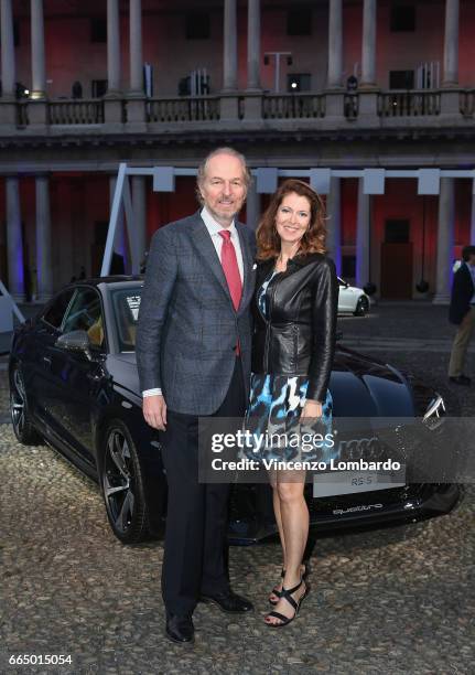 Arturo Artom and Alessandra Repini attend Audi City Lab on April 5, 2017 in Milan, Italy.