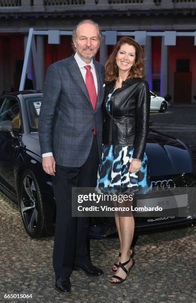 Arturo Artom and Alessandra Repini attend Audi City Lab on April 5, 2017 in Milan, Italy.